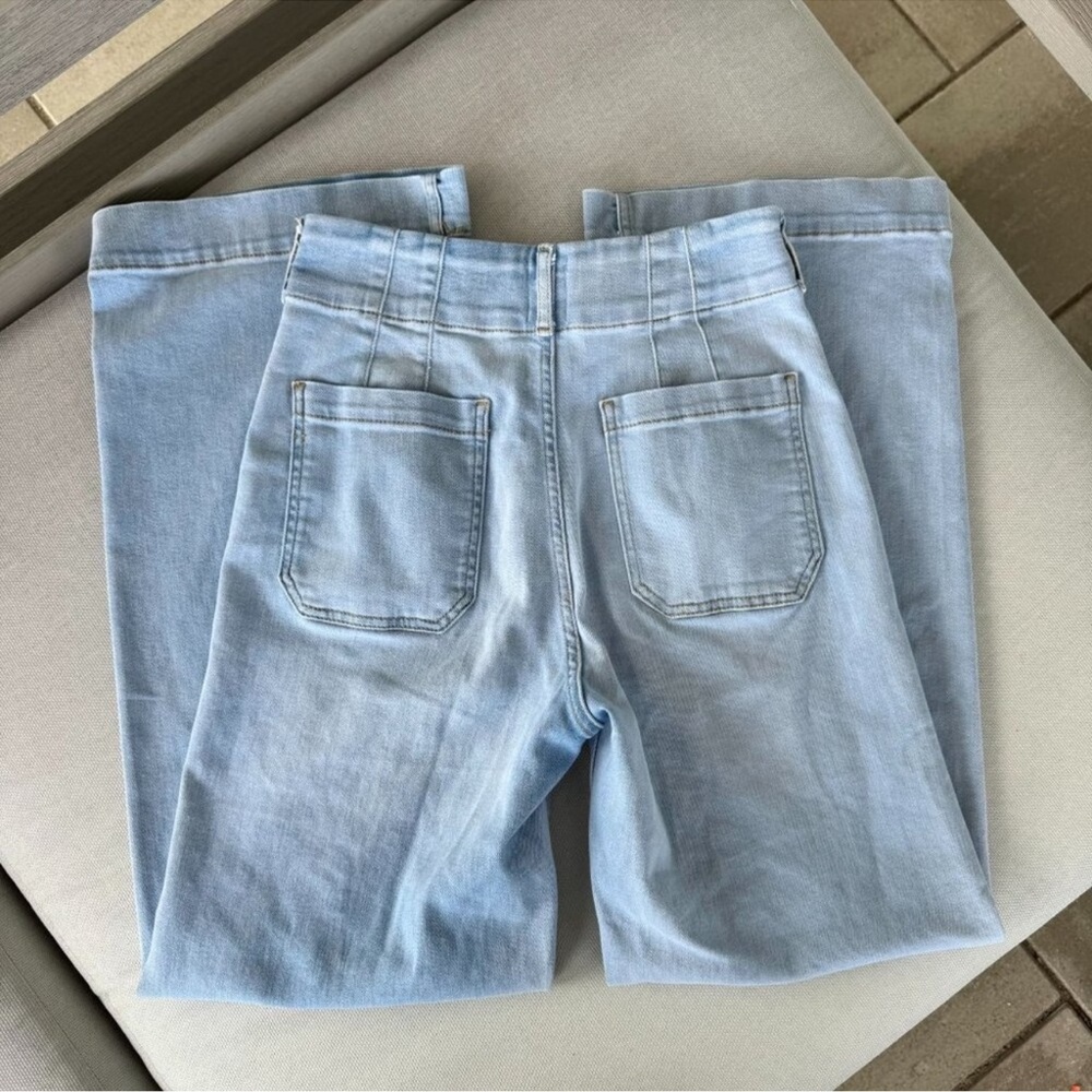 Anthropologie The Colette Crop Wide-Leg Jeans Light Blue 26 - Picture 5 of 7